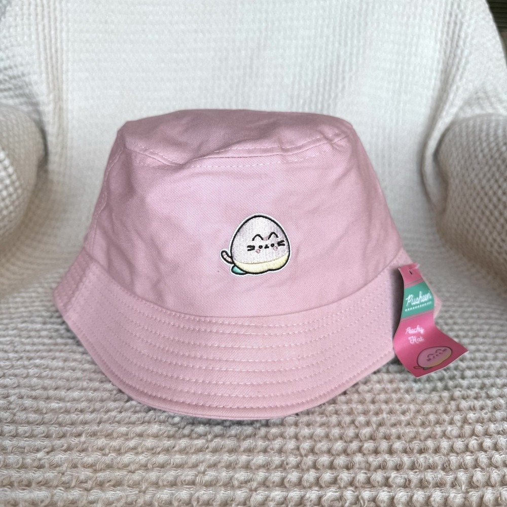 Pusheen‎ Peachy Bucket Hat Pink Peach Cotton Embroidered Cat Beach Summer